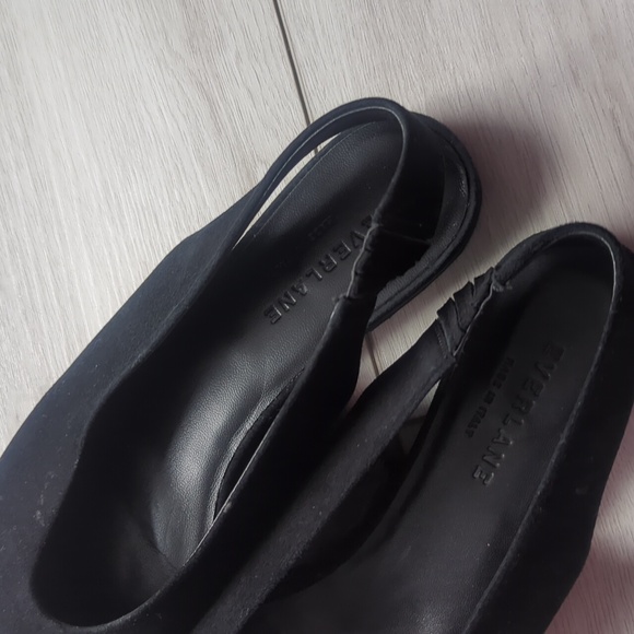 EVERLANE Black Suede Slingback Pointed Toe Slip On Flats Shoes Size 7 - Picture 3 of 4